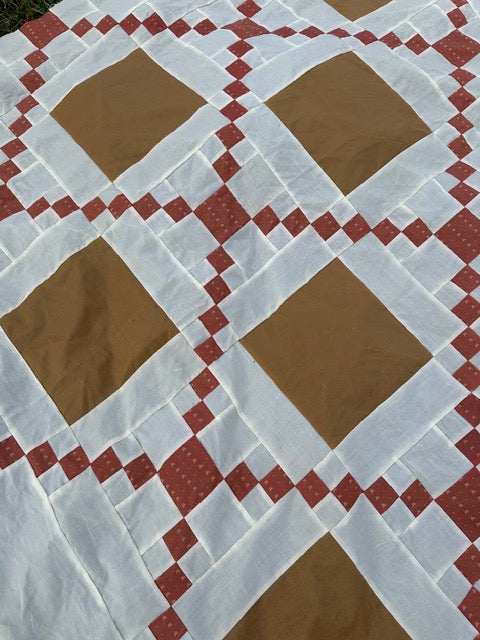 Vintage Brown Quilt Top