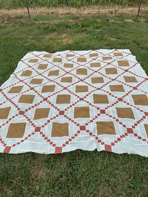 Vintage Brown Quilt Top