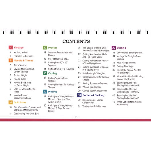 Quilter's Quick Reference Guide